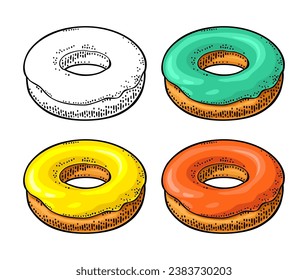 Ponga el cristal diferente. Ilustración de grabado vintage a mano de color vectorial para la panadería de afiches, etiquetas y menús. Aislado sobre el fondo blanco.