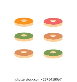 Set donut icon with white background