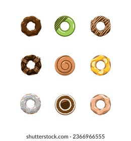 conjunto de ilustración vectorial del logotipo de donut