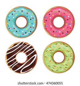 set of donut vector