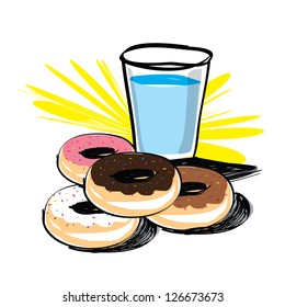 Set of donut vector hand drawn