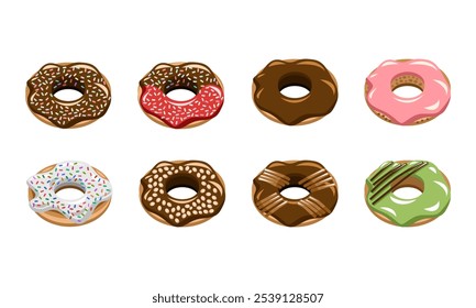 Satz von Donut-Vektorgrafik