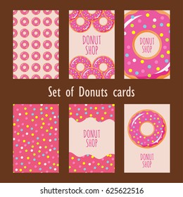 Set of donuts cards.