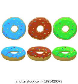 set of donuts drawing, vector illustration