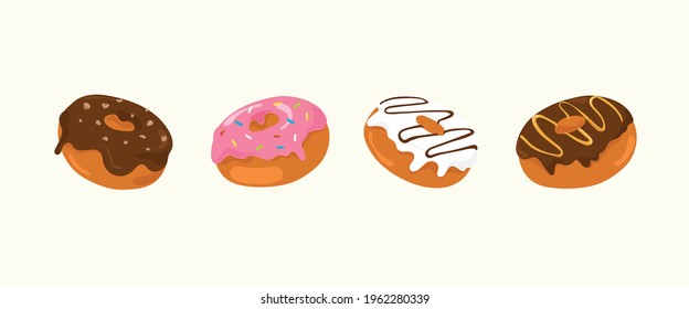 Donuts, vidrieras, chocolate y rociadores.
