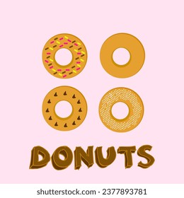 set of donuts illustration design