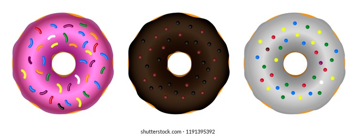 set donuts Isolated color