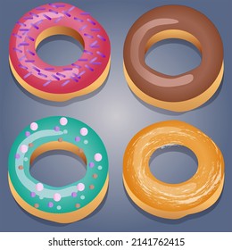 A Set of Donuts with various Taste and Toppings