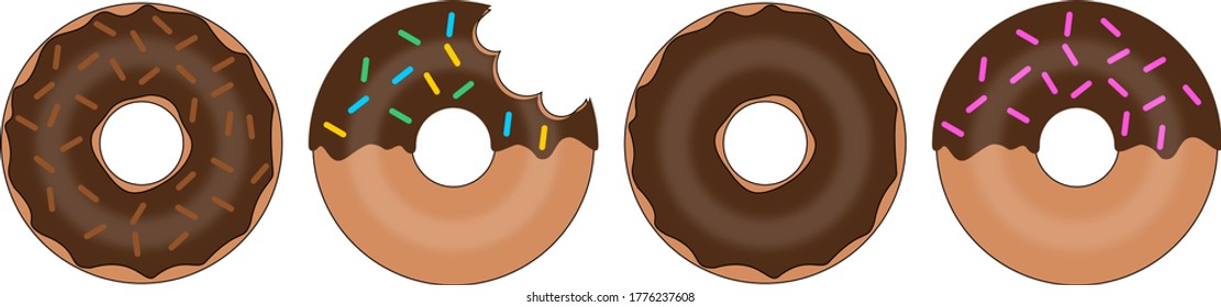 Set of Donuts, Vector Illustration.