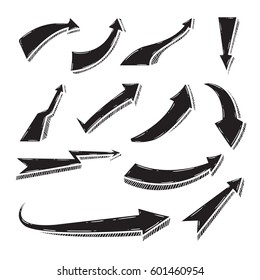 Set of doodle arrow vector illustration