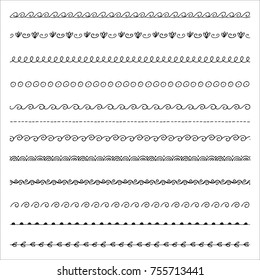 set of doodle borders vector