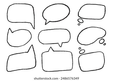 A set of doodle bubbles on a white background. Vector design elements