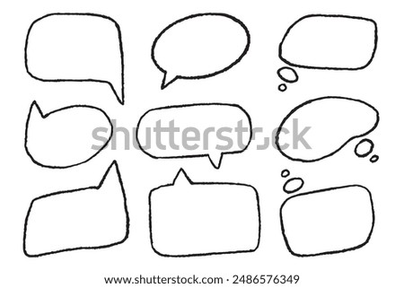 A set of doodle bubbles on a white background. Vector design elements