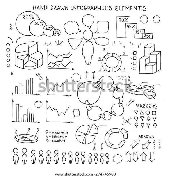 Set Doodle Business Management Infographics Elements Stock Vector ...