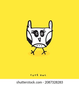 Set of doodle cartoon owls with various emotions,Various Cute Owl Doodle Collection, hand drawn, cute doodle, Cute animal
