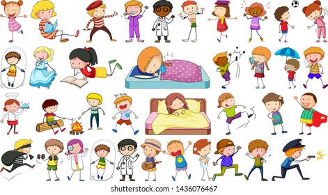 Set of doodle character illustration
