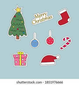 Set of Doodle Christmas Decoration Illustration Vector