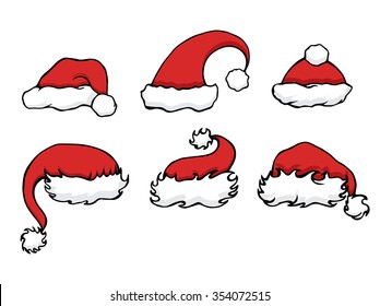 Set doodle Christmas hats for your creativity