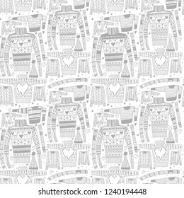 Set of doodle christmas jampers pattern. Christmas coloring page