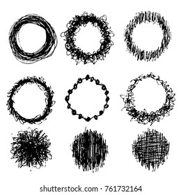 set of doodle circle sketch design