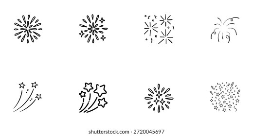 Conjunto de Doodle Confetti vetor de arte de linha e ilustração