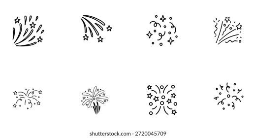 Conjunto de Doodle Confetti vetor de arte de linha e ilustração