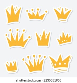 Conjunto de dibujos de la Corona, estilo dibujado a mano