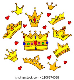 set of doodle crowns