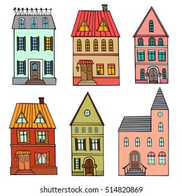 Set of doodle elements to create homes. 
