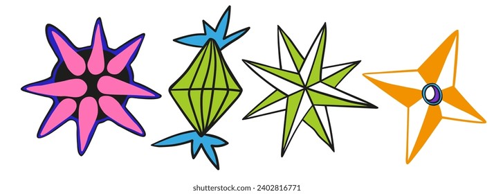 set of doodle elements in vector.teenage subcultural objects.image for stickers, print, app, design, web site, label, poster, postcard . Series of teenage icons