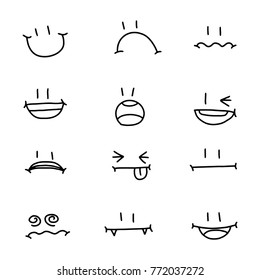 Set of Doodle emotions,Vector.