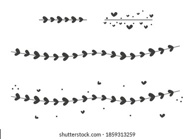 Set of doodle, floral frames icons. Vector illustration in flat design