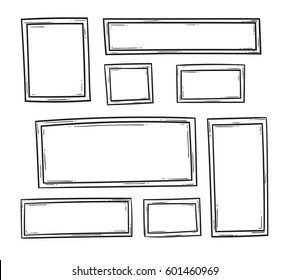 Set Of Doodle Frame Vector Illustration