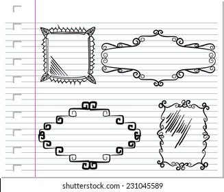 Set of doodle frames