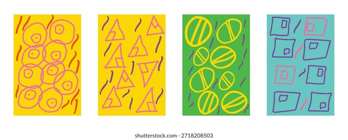 Conjunto de dibujo a mano doodle de Formas geométricas Fondo de pantalla