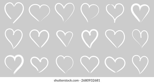Conjunto de corazones dibujados a mano doodle. Lindos Elementos de diseño en forma de corazón. eps 10