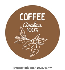 Set of doodle hand drawn sketches, coffee branches isolated on white background. Design elements for cafe menu, stickers and magnets.