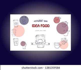 Set of doodle hand drawn sketches isolated on chalkboard background. Design elements for cafe menu or coffee shop.