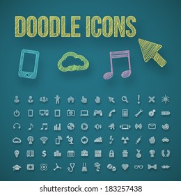 Set doodle icons, eps 10