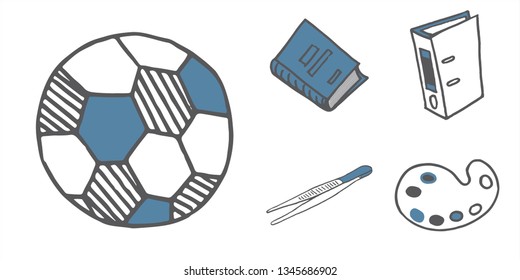 Set of doodle icons. Vector illustration