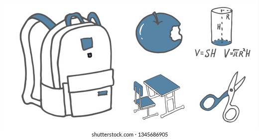 Set of doodle icons. Vector illustration