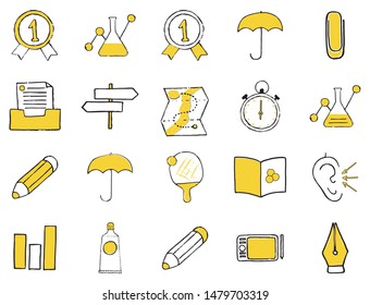 Set of doodle icons. Vector illustration