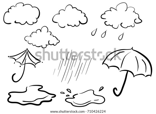 Set Doodle Icons Weather Autumn Stock Vector (Royalty Free) 710426224 ...