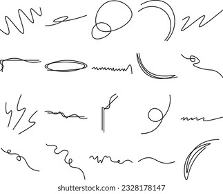 Set of doodle illustrations contains elements of doodles