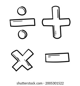 Set of Doodle Math Signs