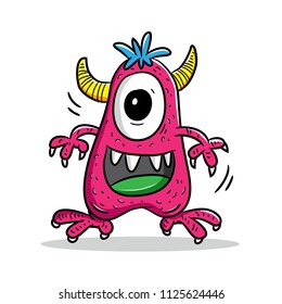 set doodle monster, vector illustration