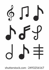 Set of Doodle musical note symbol sketch