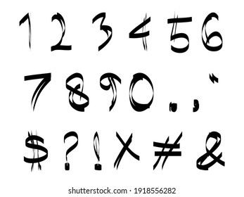 Set of Doodle Number. sketch style figures, vector illustrations
