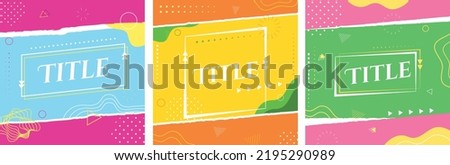 Set of doodle pattern background. Abstract and geometric. Template design for media, brochure, card, print and more. Vector illustration