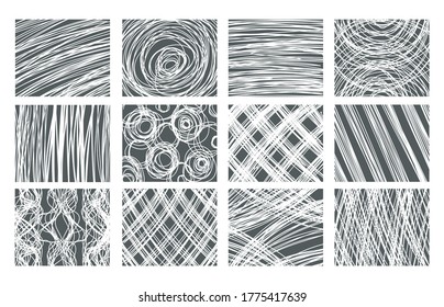 Set of doodle  with pen of hand drawn scratch style for abstract background black white vector texture.